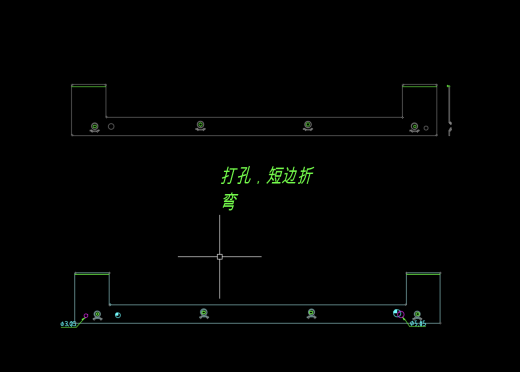 不锈钢铰链支架打孔短边折弯冲压模具图缩略图